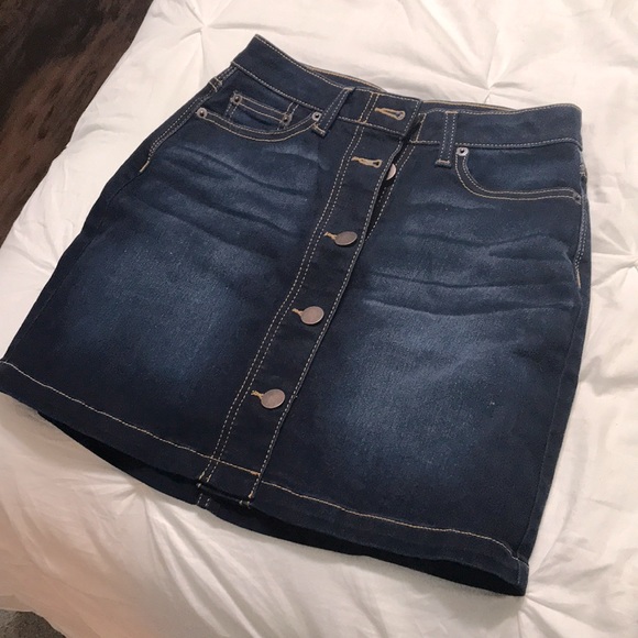 High Rise Jean Skirt - Picture 1 of 2